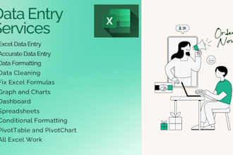 do data entry, cleaning, formatting spreadsheets, pivottable and charts