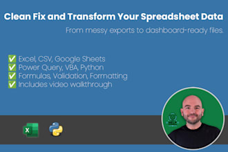 import, clean, organise and automate your excel or CSV data