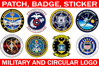 design patch, badge, sticker, military, label, army, tactical and circular logo