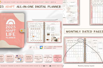 design etsy digital planner, etsy digital products, hyperlinked planner etsy SEO