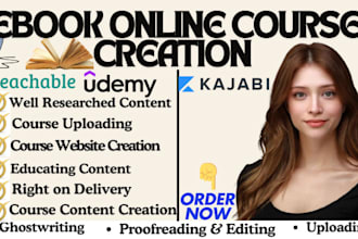 do online course ebook writing, develop course content, course website creation
