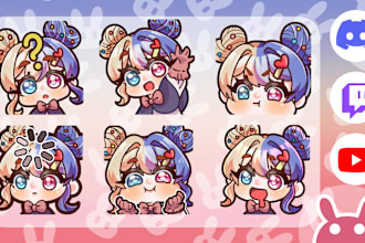 create cute emotes for twitch, discord, youtube