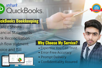 provide monthly bookkeeping services using quickbooks online
