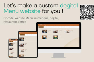 create a custom digital, numerique menu website with qr code