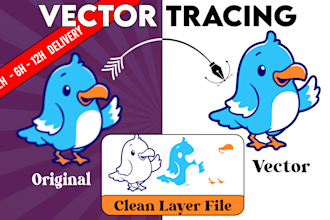 recreate your image, redraw logo, and vector tracing