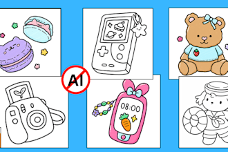 draw a bold and easy coloring pages coco wyo style, kdp etsy