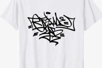 create a t shirt design with graffiti tag lettering custom typography