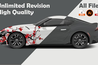 design custom professional car wrap design in few hours
