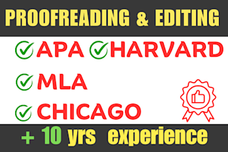 proofread, cite, reference and format professionally