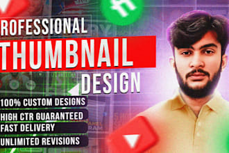 design eyecatching reels, gaming, clickbait youtube thumbnails