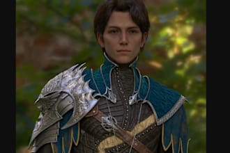 do 3d realistic game character model, pbr texture asset, unity, unreal engine