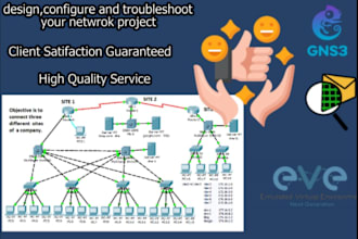 do cisco network projects in packet trace, gns3, eveng