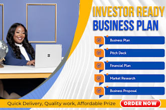 prepare a topnotch business plan, proposal, pitch deck, financial analysis