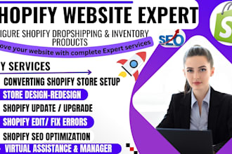 edit, update, manage, customize shopify store redesign shopify website marketing