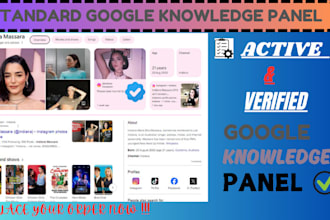create an active and verified google  knowledge panel knowledgepanel for you