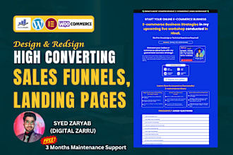 build a wordpress landing page, sales page, sales funnel, digital products page