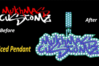 create 3d models of hiphop pendants, iced out pendants, and rings