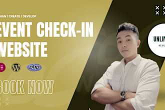 create event check in website, manage database, qr code, barcode, event report