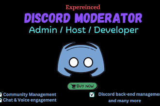 be your discord server developer, community manager, moderator, etc