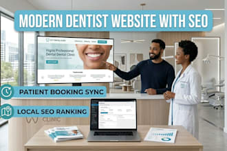 design a modern dental website, clinic, or dentist website with SEO