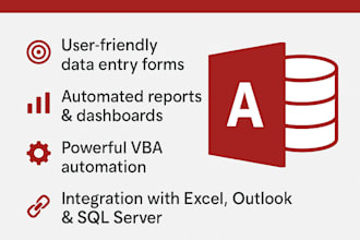 design a custom ms access database with forms, reports and automation