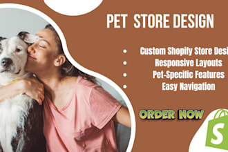 design pet shopify store, shopify website, pet care website