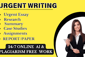 do urgent research and write essays, business, reports and summaries