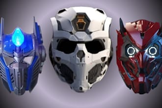 sculpt 3d mask 3d helmet cosplay mask helmet stl armor 3d model for 3d printing