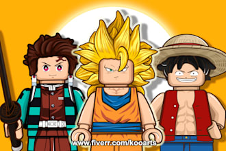 turn your favorite anime character into lego minifigures