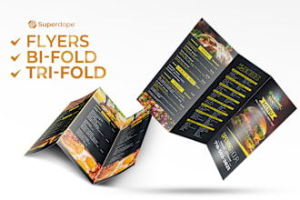 create a professional bifold or trifold brochure design