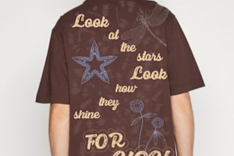 do custom tshirt and merchandise graphic design  which are unique and creative