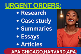 do case study analysis, research and summary writing