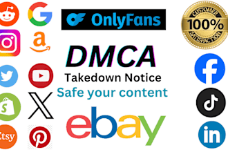 send dmca takedown notice to remove google,reddit,youtube,fb,insta,tiktok,ebay
