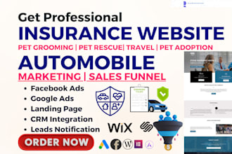 set up insurance ads campaign car insurance funnel design auto insurance website