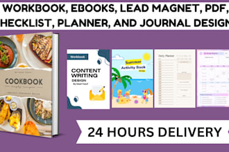 design workbook ebooks lead magnet pdf checklist planner in canva in 24hrs