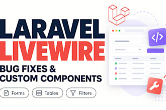 fix laravel livewire bugs and build custom components