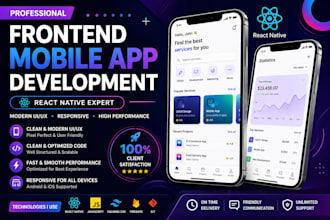 design modern mobile app frontend with react native UI