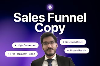 write converting sales copy for sales funnel, landing page, ads, website
