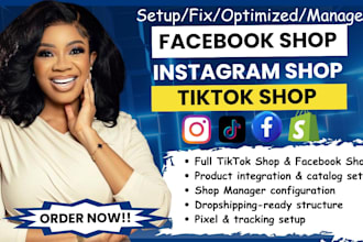 boost shopify dropshipping sales with tiktok shop facebook shop setup fb meta ad