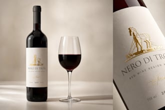 design premium wine label, bottle label and packaging