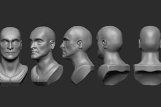 realistic 3d head 3d bust model 3d portrait character design for 3d printing
