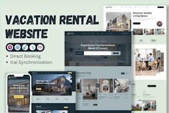 vacation rental website, short term rental website, property management website