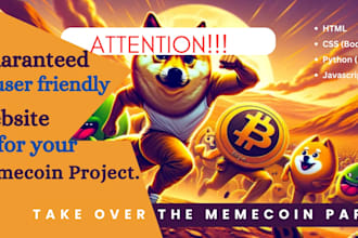 design a user friendly solana or ethereum memecoin website landing page