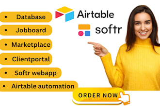 build softr website client portal airtable database  zapier automation glide