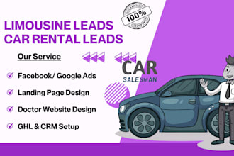 generate limousine leads taxi booking car hire chauffeur gohighlevel website