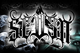 do an awesome chicano lettering dark style for your tattoo