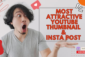 design beautiful youtube thumbnails and any social media post