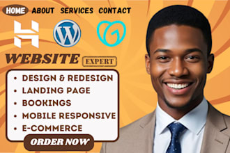design and redesign your hostinger website, godaddy website, wordpress website
