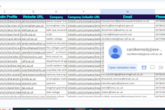 data entry cleaning, linkedin lead generation, email finding