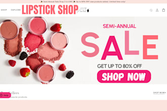 design profitable lip care shopify website lip gloss store lipstick dropshipping